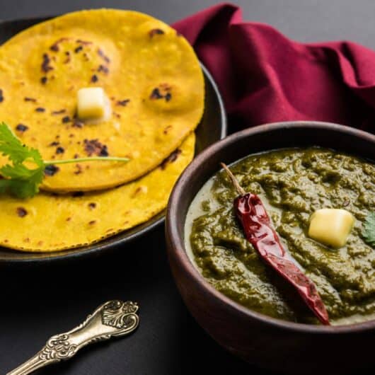 Savory stewed spinach and mustard greens.